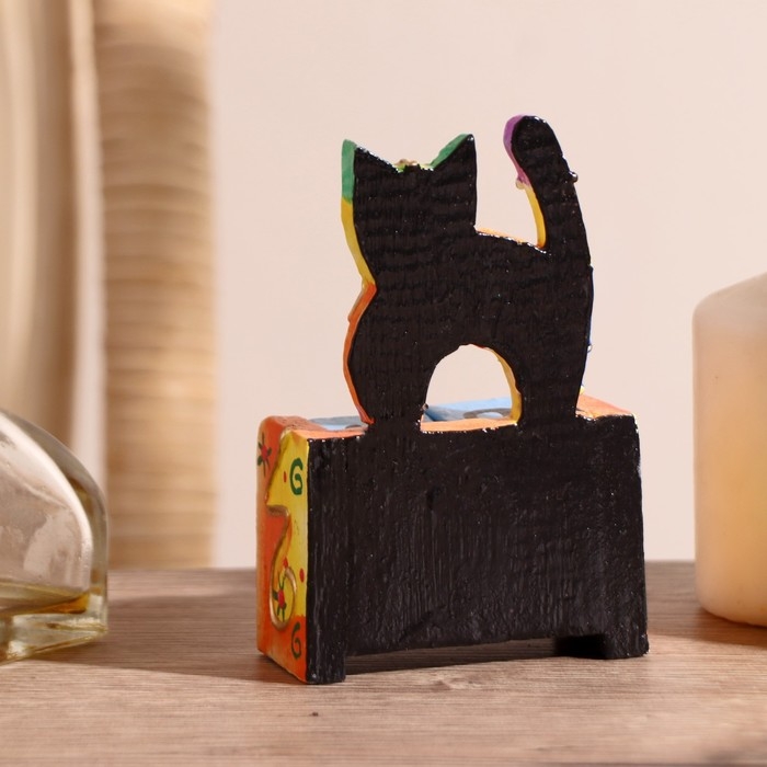 Вечный календарь «Котёнок», 7×4×10 см, дерево, 2 языка, МИКС