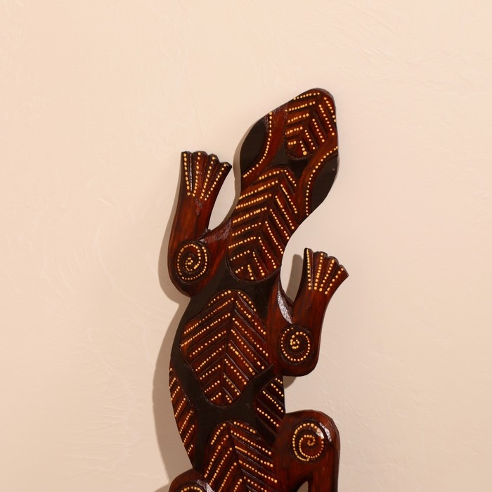 Панно «Геккон», 50×13×1 см, дерево