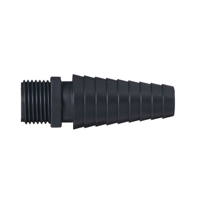 Штуцер, наружная резьба 1/2", для шлангов от 1/2" − 1" (25 мм), пластик