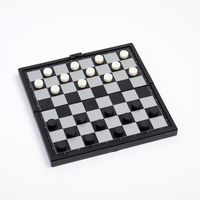 Шашки классические «Игра началась», магнитные, компактные 13×13 см