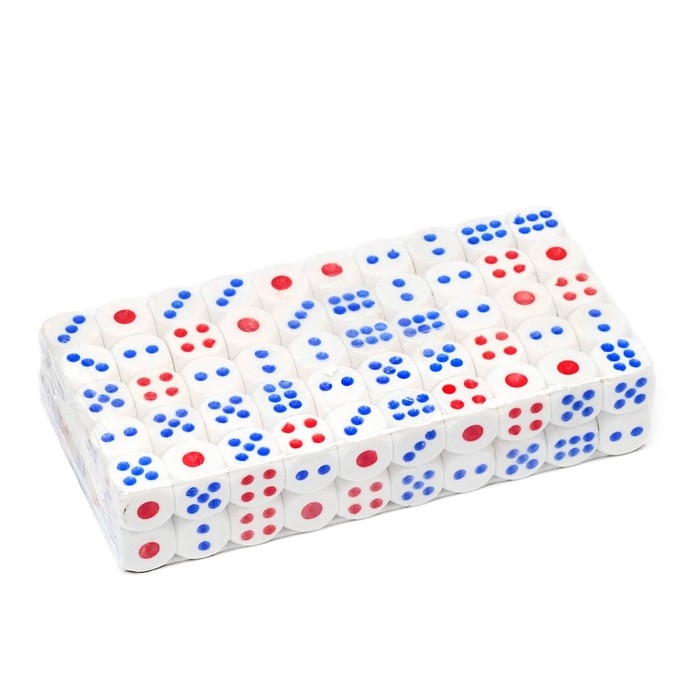 Кубики игральные, 1.2×1.2 см, набор 100 шт.