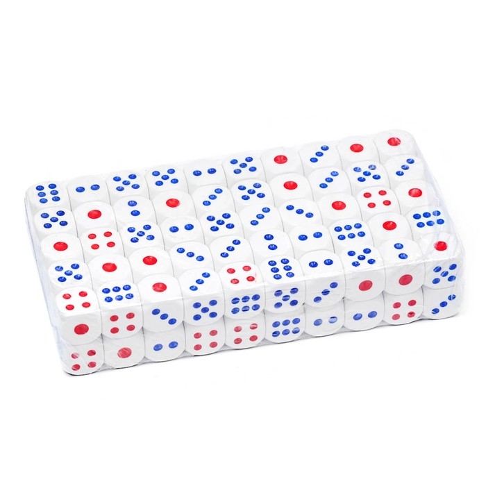 Кости игральные кубики, 1.3×1.3 см, фасовка 100 шт.