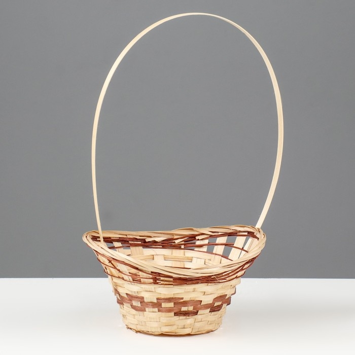 Корзина плетёная «Ладья», 20×17×8 см, бамбук