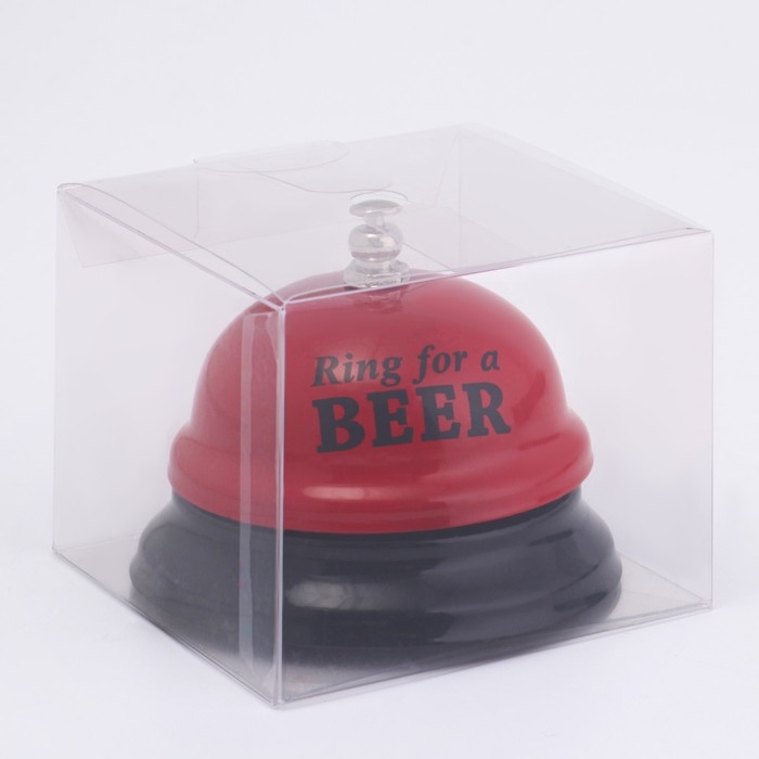 Звонок настольный Ring for a beer, 7.5×7.5×6 см, красный