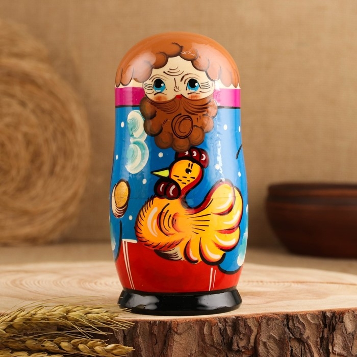 Матрёшка дерево «Курочка Ряба», сюжетная, 5 кукольная, 13.5 - 15 см, МИКС