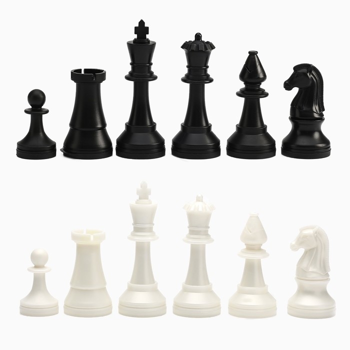 Шахматные фигуры турнирные, пластик, король h=10.5 см, пешка h=5 см