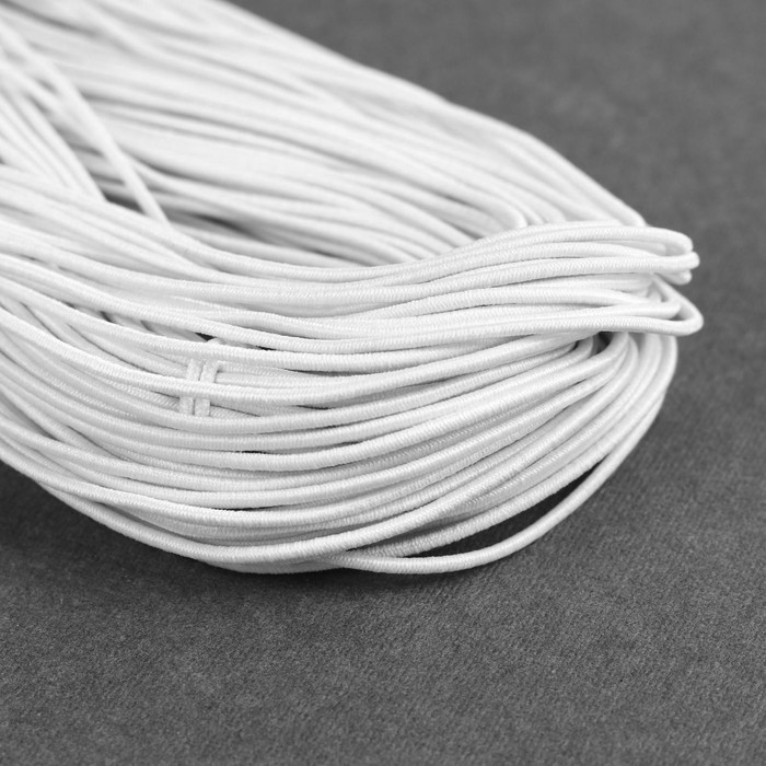 Резинка шляпная, 1.5 мм, 50±1 м, белая