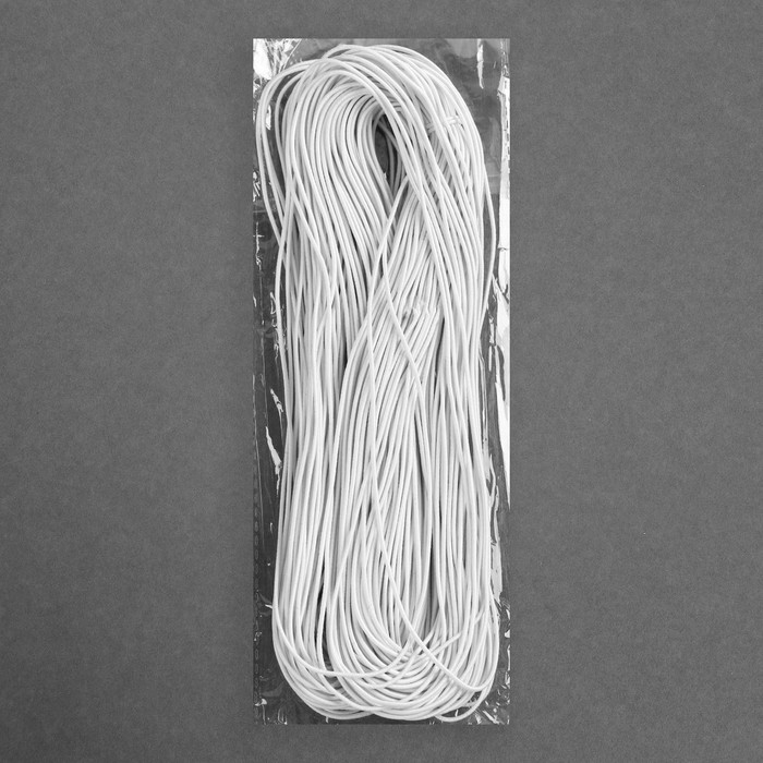 Резинка шляпная, 1.5 мм, 50±1 м, белая