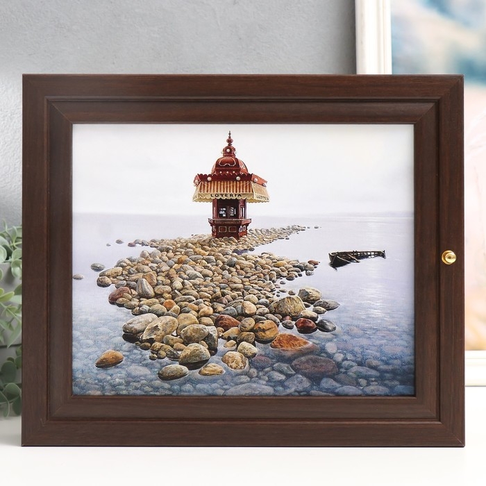 Ключница настенная «Берег», венге, панно декоративное, 26×31 см, МИКС