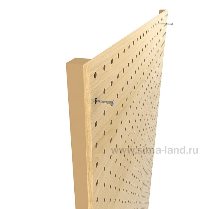 Настенная перфорированная панель односторонняя ДСП, 60×0,6×180 см, шаг 25 мм, цвет чёрный
