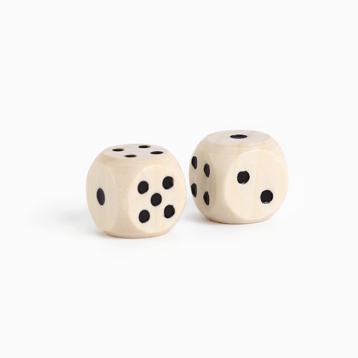 Кости игральные, кубики для настольных игр, 1.4×1.4 см, набор 2 шт., дерево