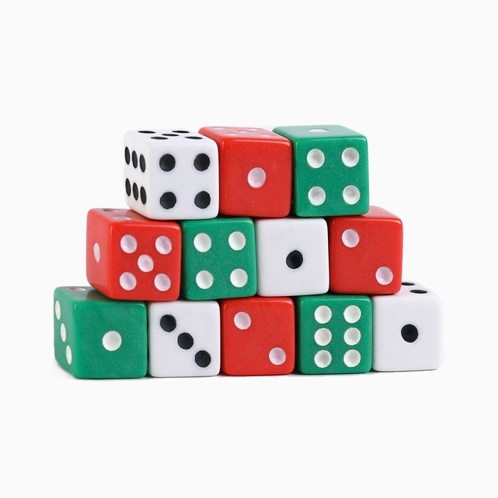 Кости игральные кубики 1.5×1.5 см, набор 12 шт.