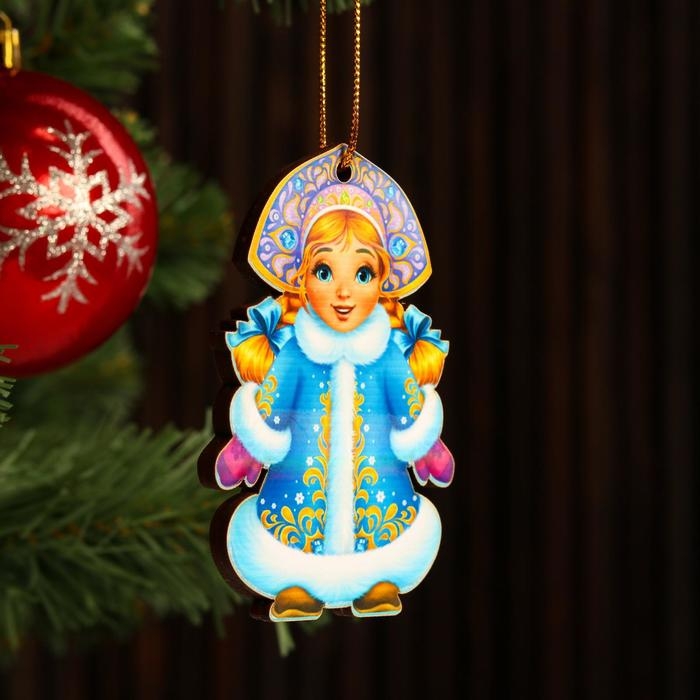 Ёлочная игрушка «Снегурочка», 9.5×7 см