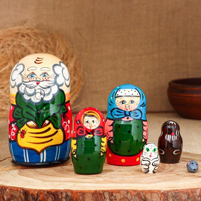 Матрёшка дерево «Репка», сюжетная, 6 кукольная, 16 см, МИКС