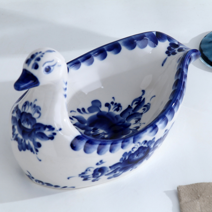 Подставка для половника «Уточка», 13×21 см, фарфор, гжель