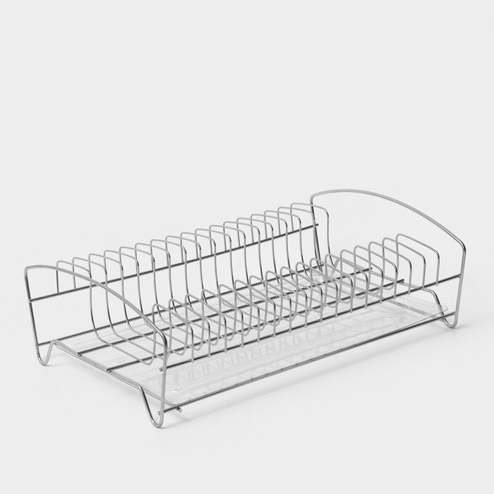 Сушилка для посуды с поддоном, 39×25×12 см, хром