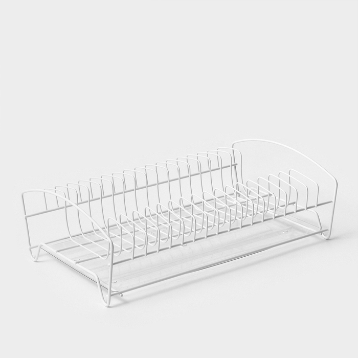 Сушилка для посуды с поддоном, 39×25×12 см, белый