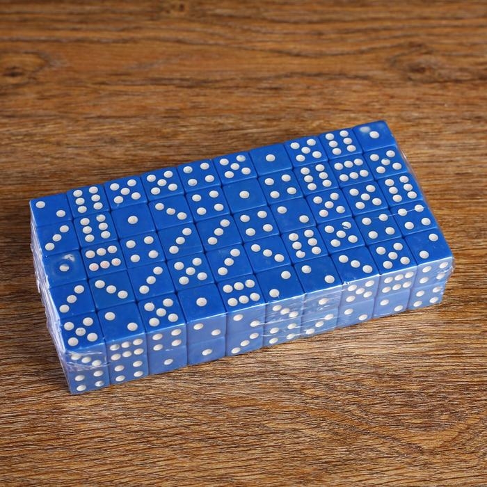 Кости игральные кубики, 1.6×1.6 см, фасовка 100 шт.