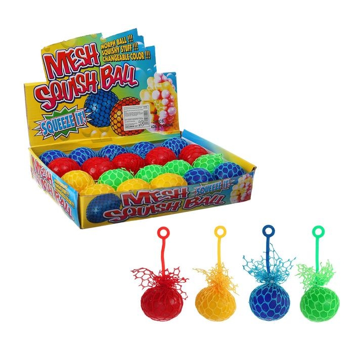 Антистресс игрушка, мялка в сетке, с хвостиком, МИКС