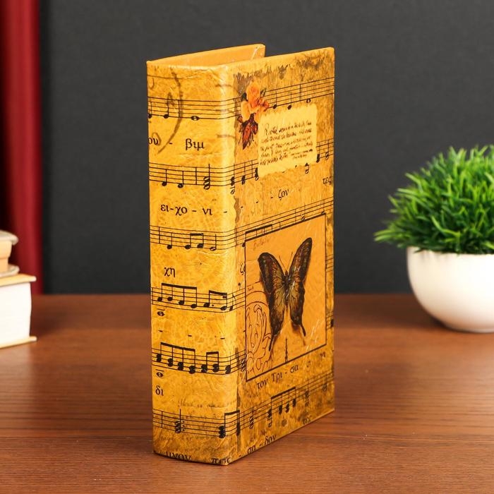 Шкатулка книга-сейф «Музыка», дерево, искусственная кожа, 21×13×5