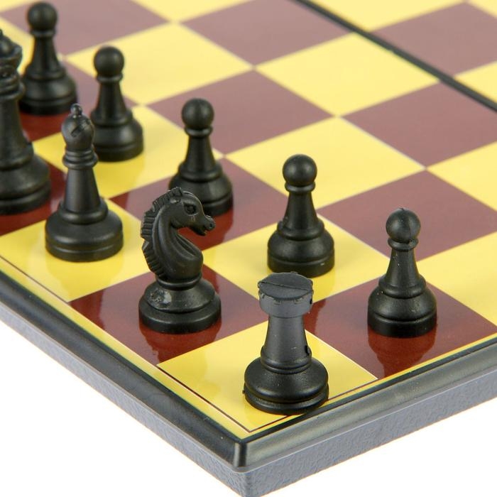 Шахматы, шашки, настольные игры, набор 2 в 1, доска пластик 20×20 см