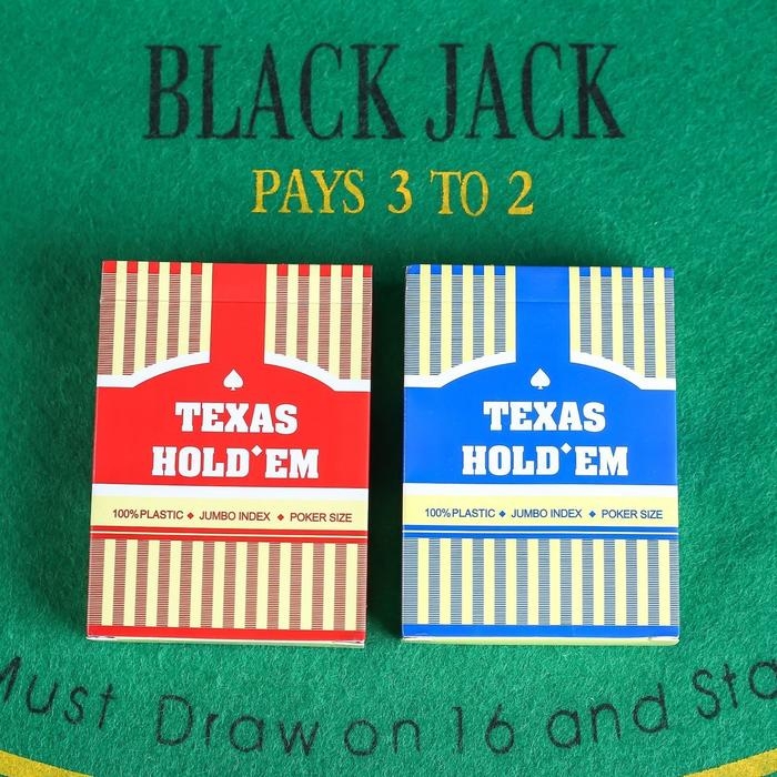 Карты игральные пластиковые «Texas Hold'em», колода 54 шт., 8.8×6.3 см, МИКС