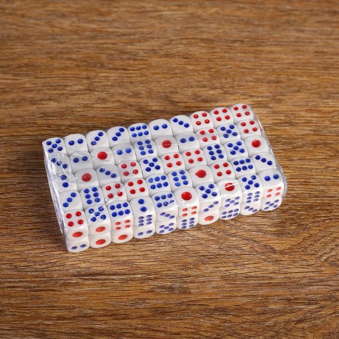 Кости игральные, кубики для настольных игр, 1.8×1.8 см, фасовка 100 шт.