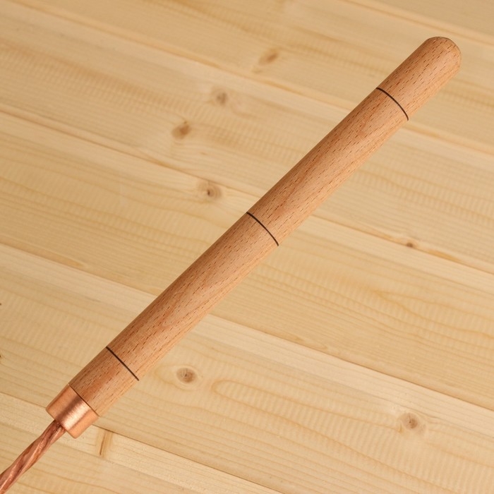 Ковш - черпак для бани и сауны, 200 мл, медь, деревянная ручка, 39 см