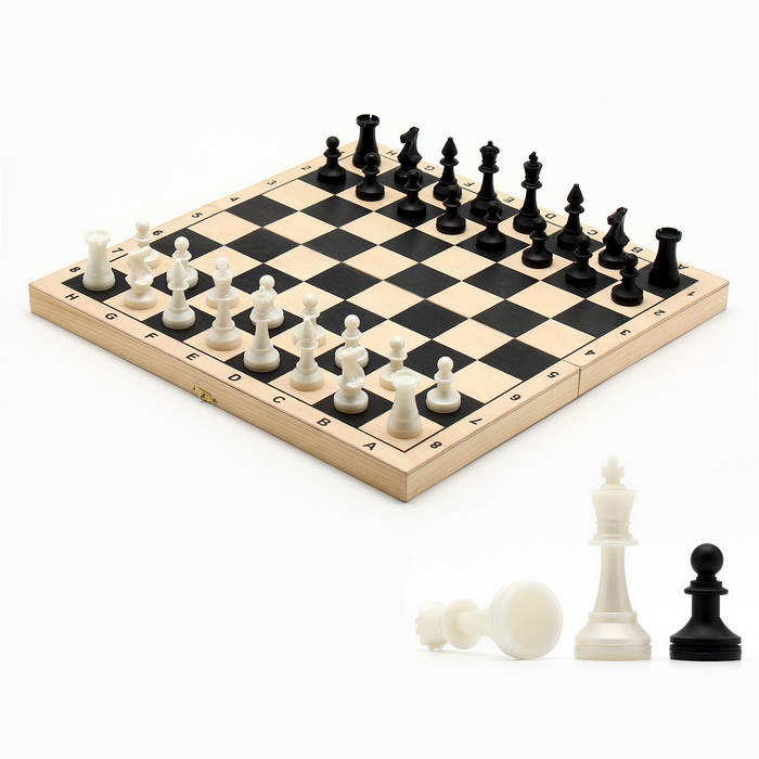 Шахматные фигуры классические, пластик, король 7,2 см, пешка 4 см