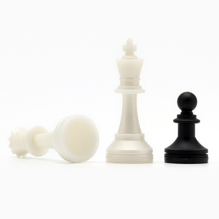 Шахматные фигуры классические, пластик, король 7,2 см, пешка 4 см
