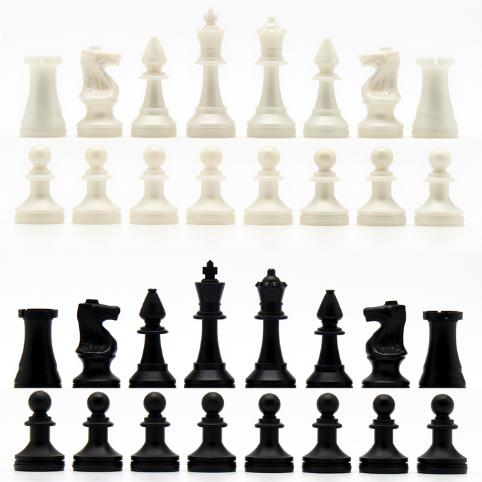 Шахматные фигуры классические, пластик, король 7,2 см, пешка 4 см