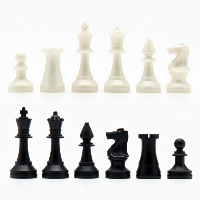Шахматные фигуры классические, пластик, король 7,2 см, пешка 4 см