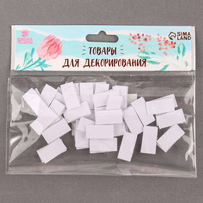 Липучка на клеевой основе «Прямоугольник», набор 30 шт., размер 1 шт: 1 × 1,6 см