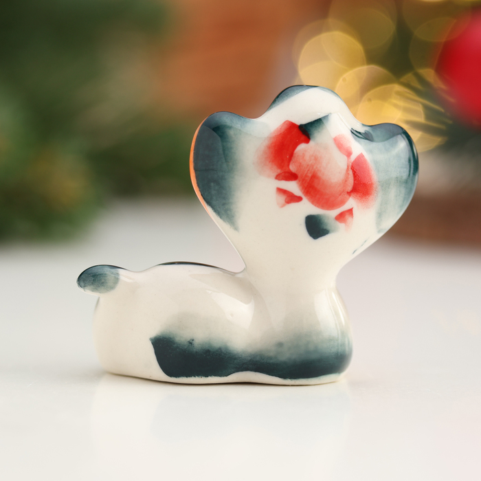 Фигурка фарфор гжель «Змея Маруся», цветная, 4.5 см
