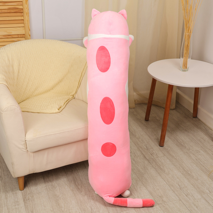 Мягкая игрушка-подушка «Котик», 130 см, цвет розовый
