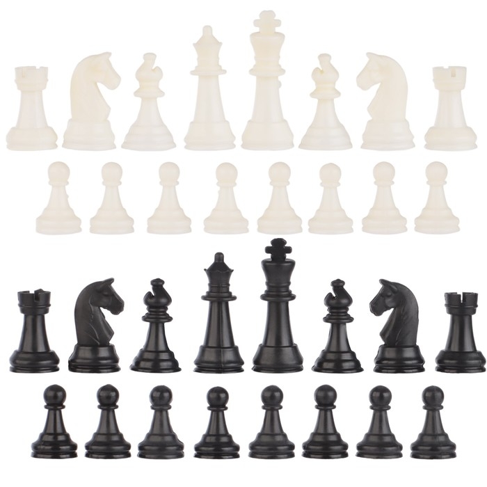 Шахматные фигуры, пластик, король h=4.2 см, пешка h=2 см