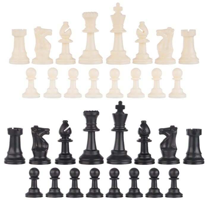 Шахматные фигуры, пластик, король h=7.5 см, пешка h=3.5 см