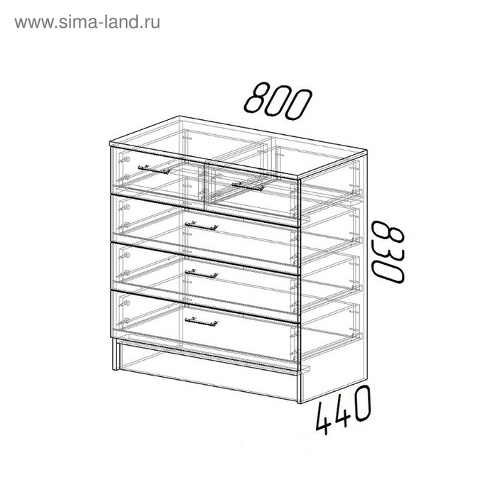 Комод для хранения «Эра», 800×830×440 мм, ясень шимо светлый/ясень шимо тёмный
