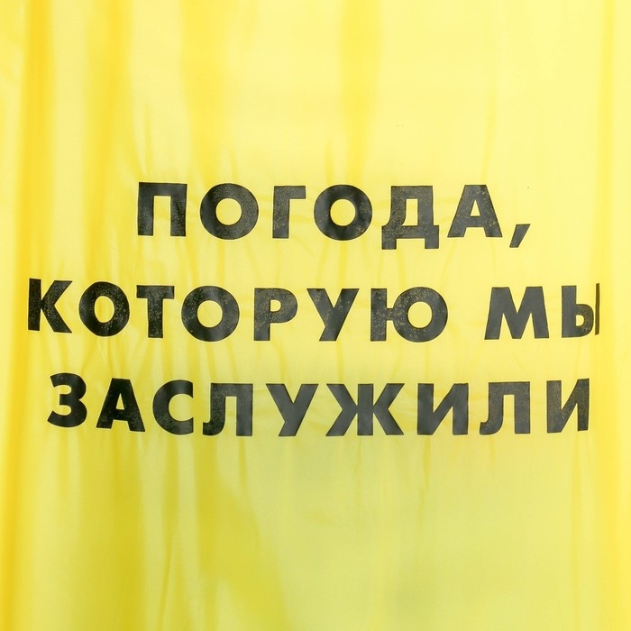 Дождевик взрослый плащ «Погода, которую мы заслужили», размер 42-48, 60×110 см, жёлтый