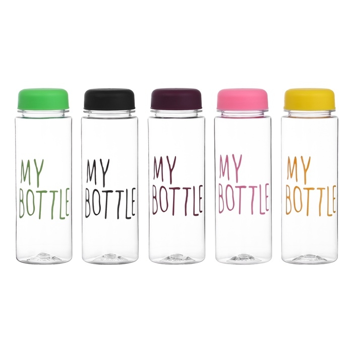 Бутылка для воды My bottle, 500 мл, 19×6 см, мешок в комплекте, МИКС
