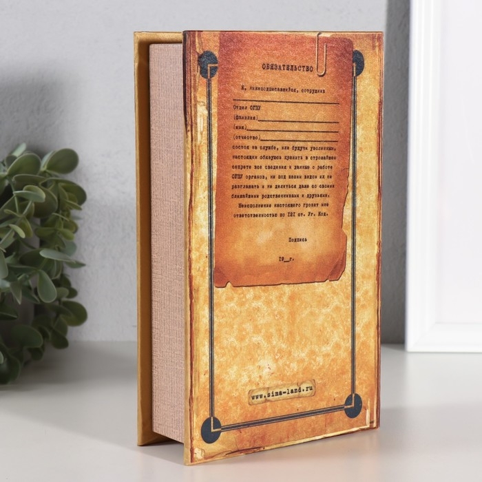 Шкатулка книга-сейф «Дело совершенной секретности», дерево, 21×13×7 см