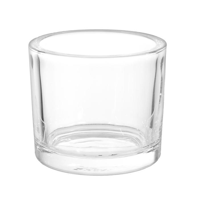 Стеклянный подсвечник на 1 свечу «Стакан», прозрачный, 8×9.3×9.3 см