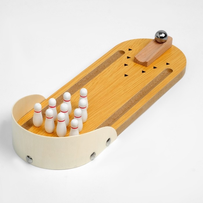 Мини-боулинг настольный, 29.5×10 см, кегли 3×1 см