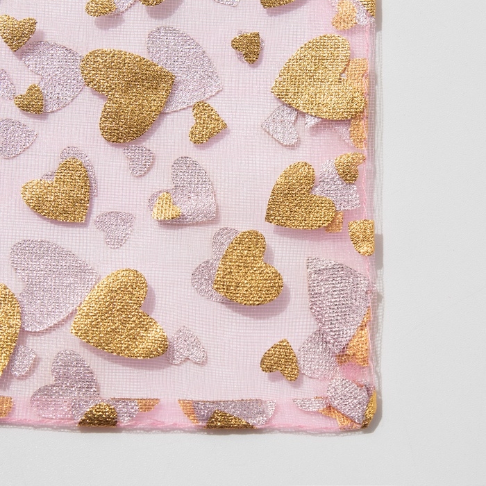 Мешочек подарочный «Сердечки», 10×12, розовый с золотом