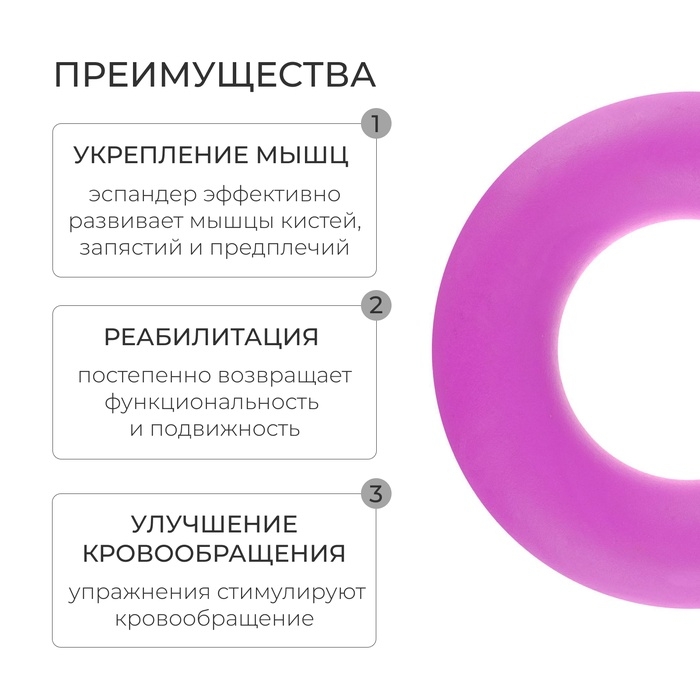 Эспандер кистевой Fortius, 5 кг, цвет фиолетовый