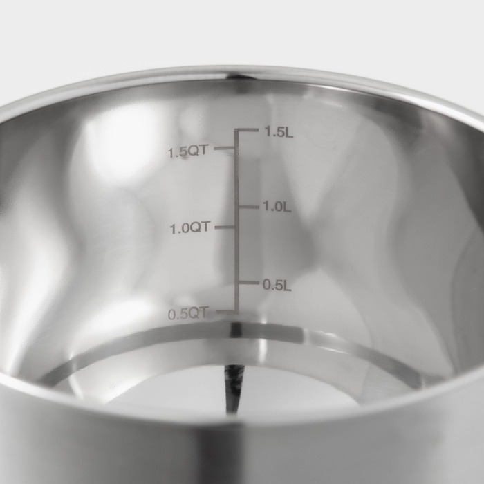 Миска с мерной шкалой, 1.4 л, d=17 см, нержавеющая сталь