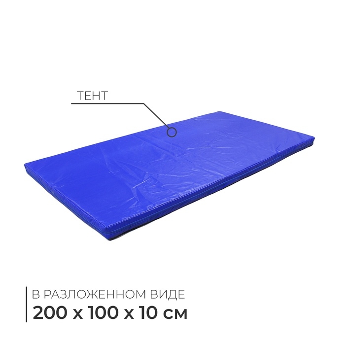 Мат, 200х100х10 см, цвет синий