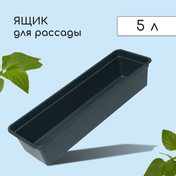 Ящик для рассады, 50×15×10 см, 5 л, пластик, чёрный, «Урожай-5»