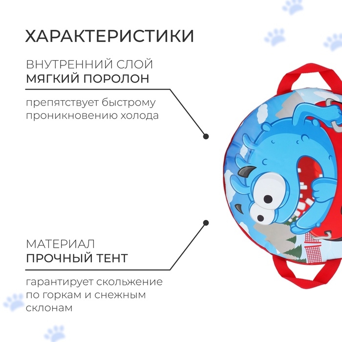 Санки-ледянки №75 «Чудик на ватрушке», d=40 см