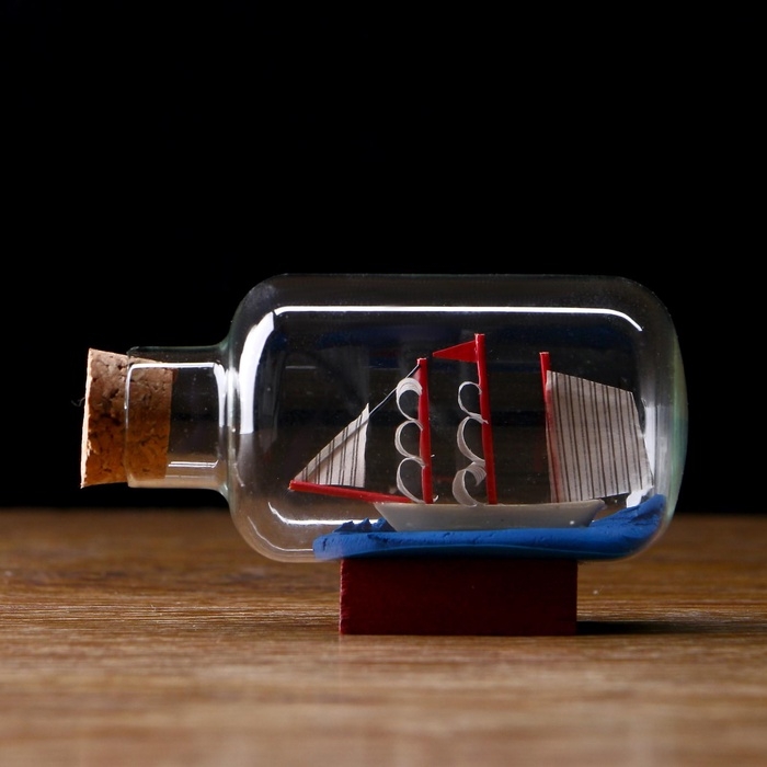 Корабль в бутылке «Анна», 7.5×4.2×5 см, паруса, МИКС